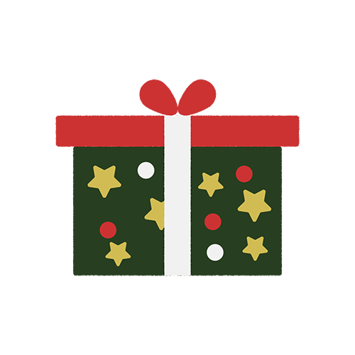 クリスマスプレゼントの箱（緑）境界線なしのイラスト