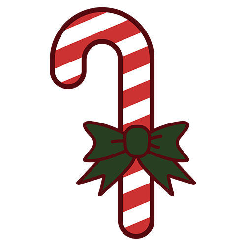 クリスマスツリー装飾杖（赤）のイラスト