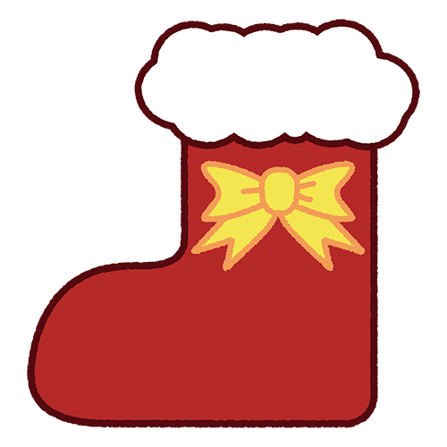 クリスマスツリー装飾ブーツのイラスト