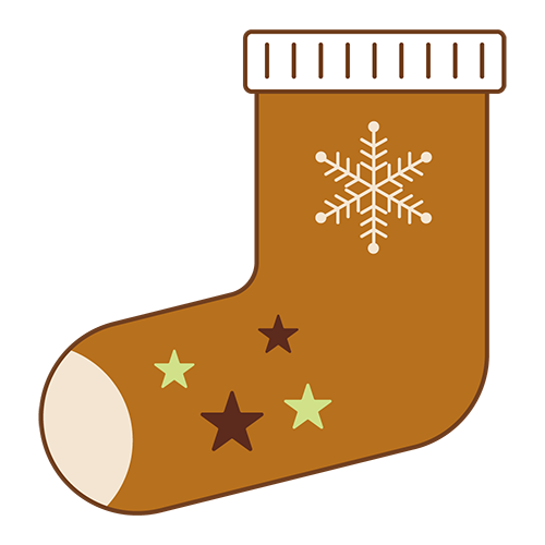 クリスマスツリー装飾靴下のイラスト