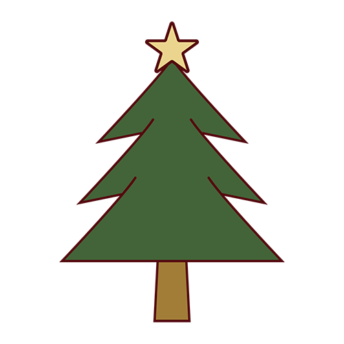 クリスマスツリー装飾なしのイラスト
