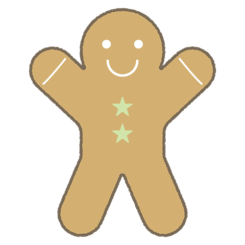 クリスマスツリー装飾クッキーのイラスト
