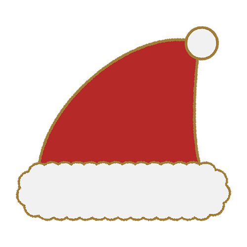 クリスマスツリー装飾サンタ帽子のイラスト
