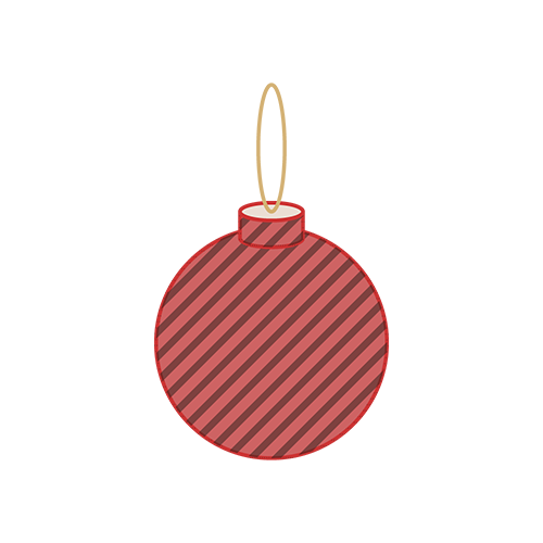 クリスマスツリー装飾ボール（赤）のイラスト