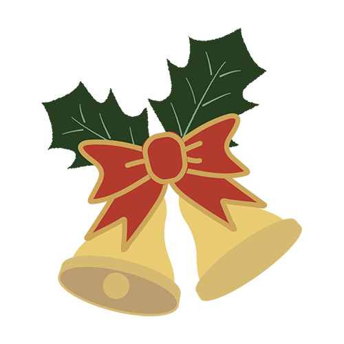 クリスマスツリー装飾鐘のイラスト