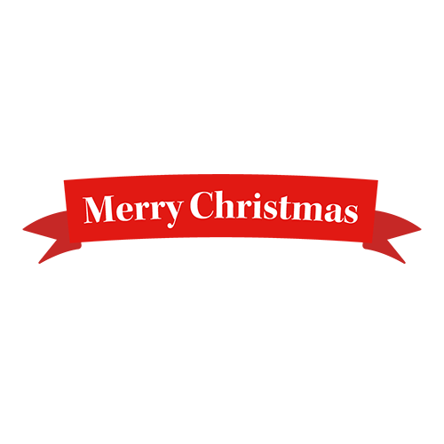 メリークリスマスのリボンのイラスト