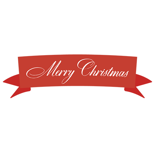 メリークリスマスのリボンのイラスト