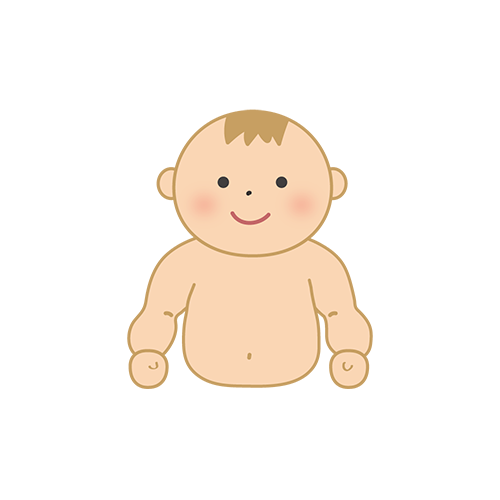 赤ちゃんの上半身のイラスト