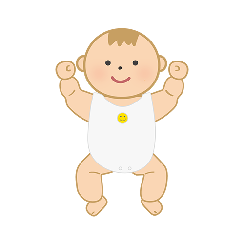 肌着を着てニコニコな赤ちゃんのイラスト