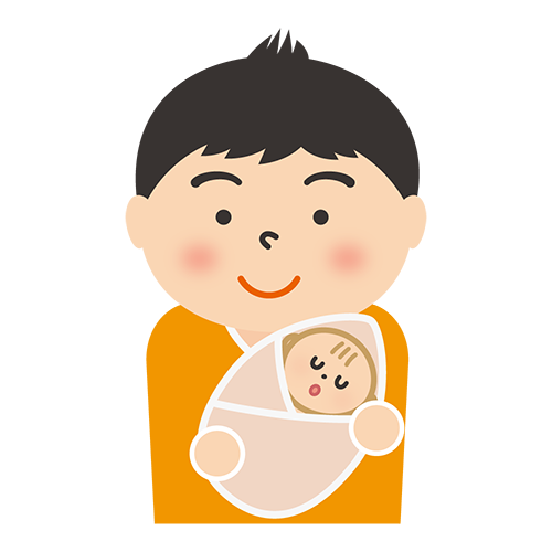 男性・赤ちゃん（パパ）のイラスト