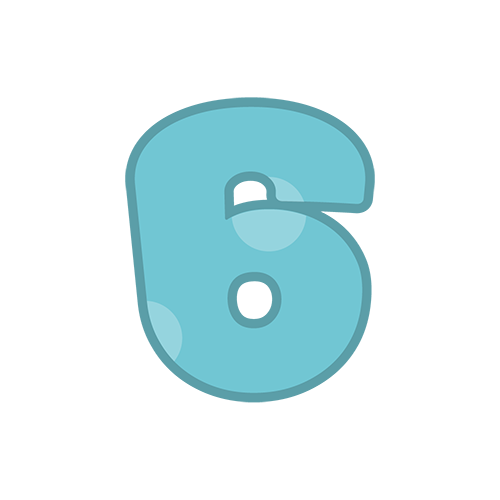 数字マーク６のイラスト