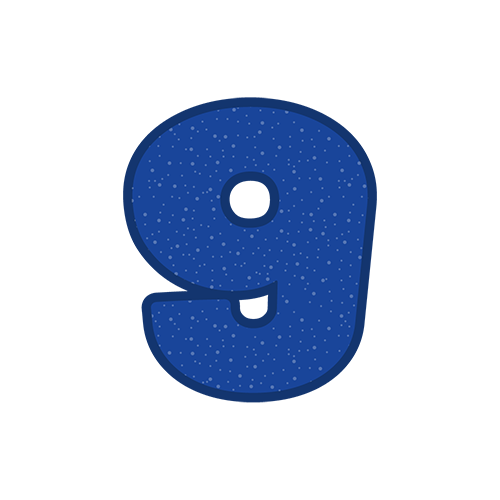 数字マーク９のイラスト