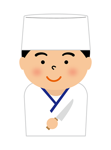 板前の男性のイラスト