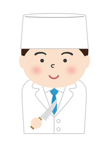 日本料理シェフの女性のイラスト