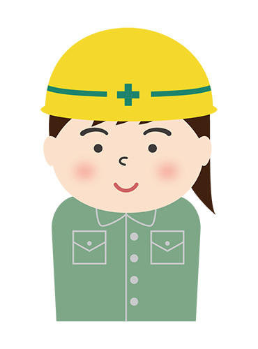 工事現場で働く女性のイラスト