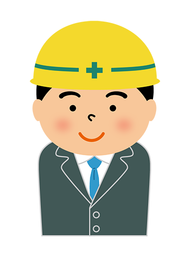 スーツにヘルメットの男性のイラスト