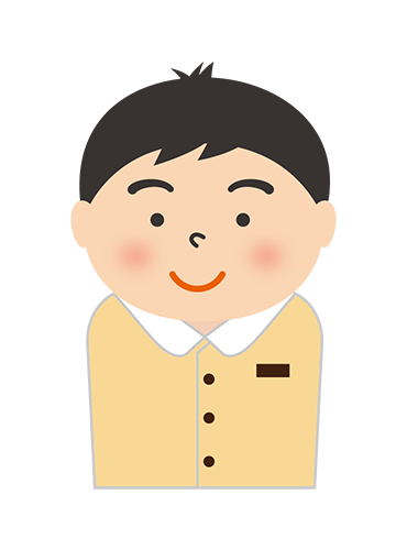 ファミリーレストランで働く男性のイラスト