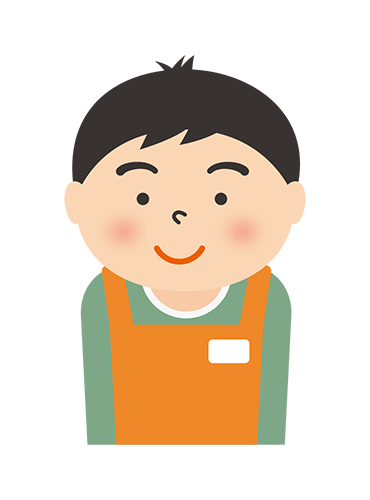 エプロン姿の男性従業員のイラスト