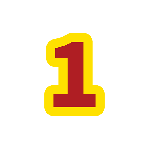 派手な数字の文字１のイラスト