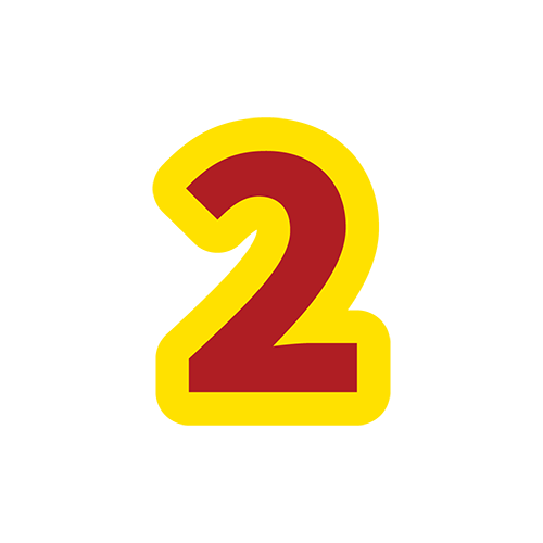 派手な数字の文字２のイラスト
