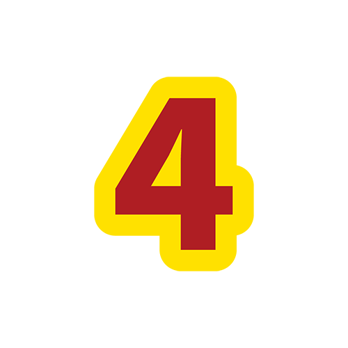 派手な数字の文字４のイラスト