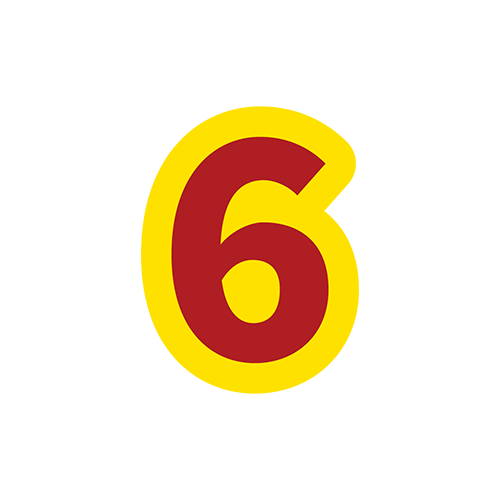 派手な数字の文字６のイラスト