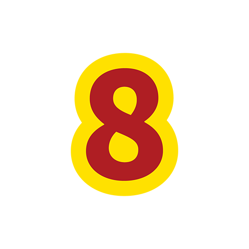派手な数字の文字８のイラスト