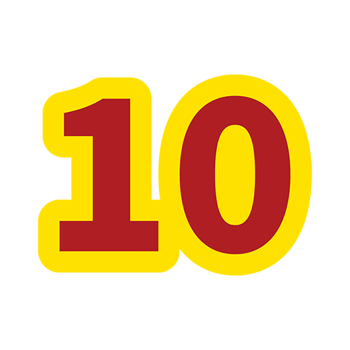 派手な数字の文字１０のイラスト