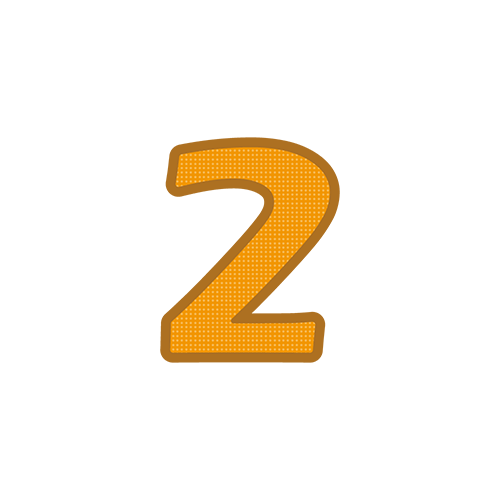カラフルな数字の文字２のイラスト