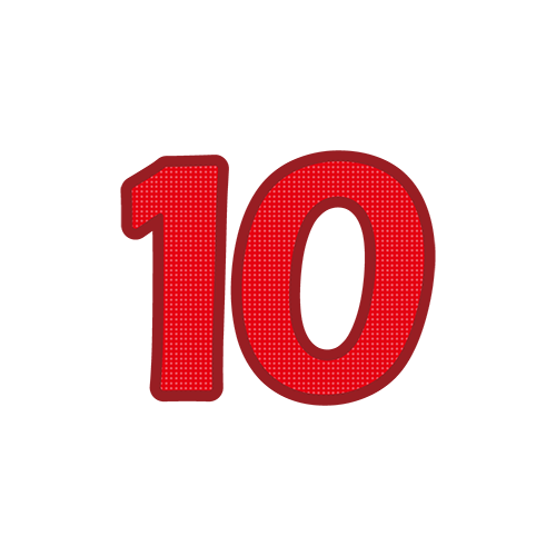 カラフルな数字の文字１０のイラスト