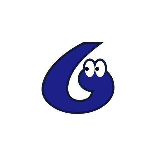 数字に目が付いた文字６のイラスト