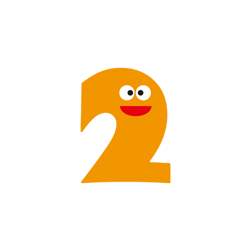 数字に顔が付いた文字２のイラスト