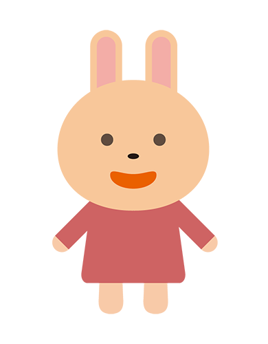 笑顔のうさぎキャラクターのイラスト
