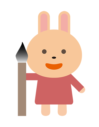 筆を持ったうさぎキャラクターのイラスト