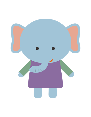 笑顔のぞうキャラクターのイラスト