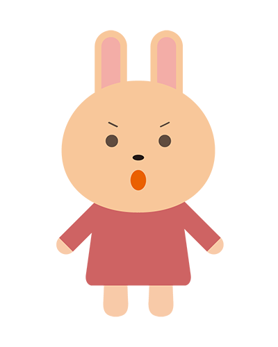 やる気のうさぎキャラクターのイラスト