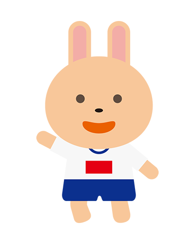 走っている体操服姿のうさぎキャラクターのイラスト
