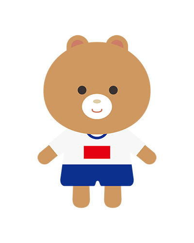 体操服姿のくまキャラクターのイラスト