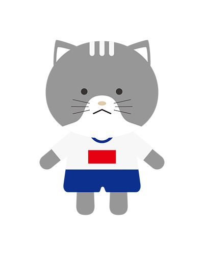 体操服姿のねこキャラクターのイラスト