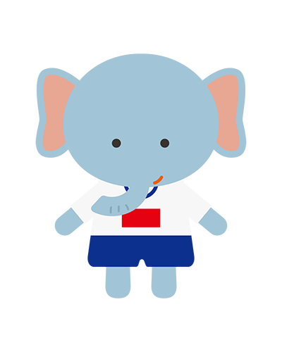 体操服姿のぞうキャラクターのイラスト