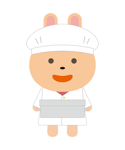 給食当番のうさぎキャラクターのイラスト