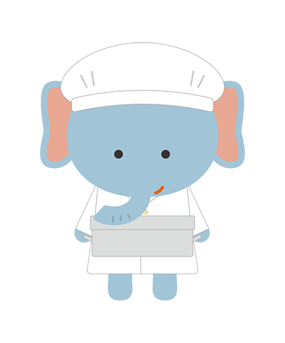 給食当番のぞうキャラクターのイラスト
