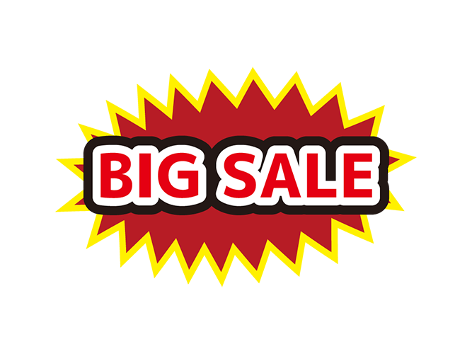 お店のPOP素材「BIG SALE」のイラスト