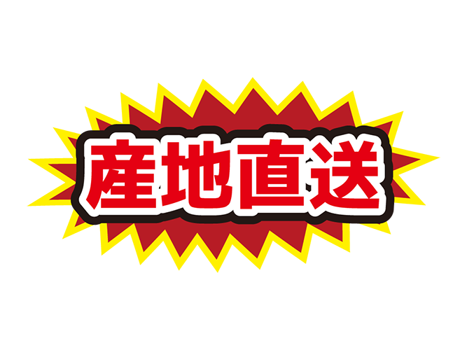お店のPOP素材「産地直送」のイラスト