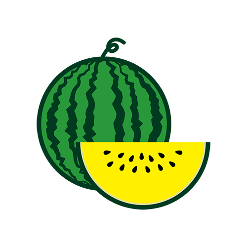 黄色いスイカのイラスト