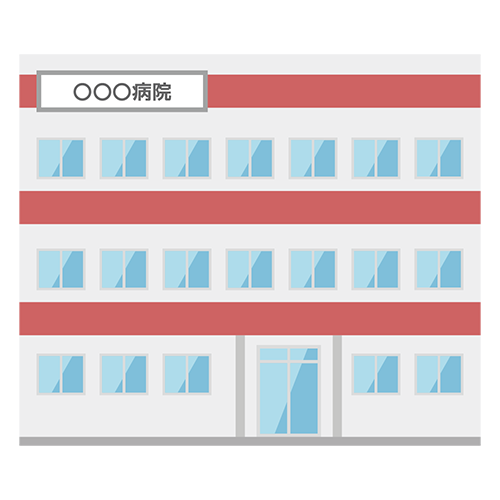 小中規模の病院のイラスト