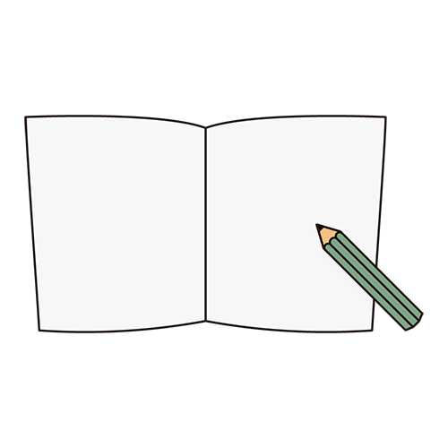 ノートと鉛筆イラスト